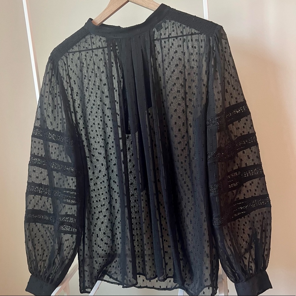 Ann Taylor Black Sheer Blouse